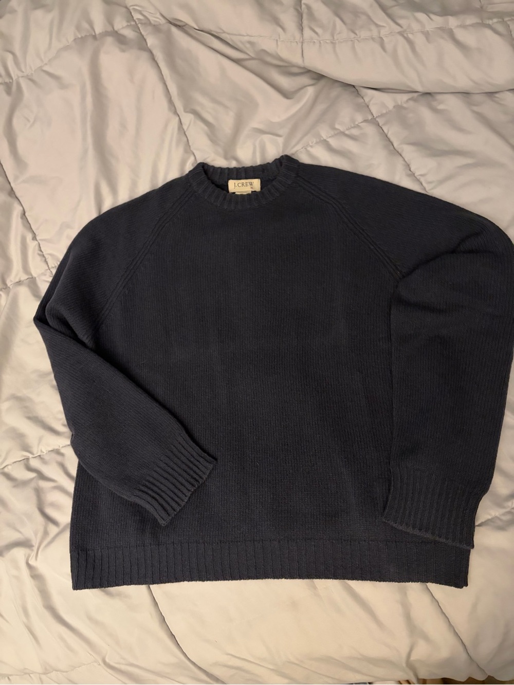 J. Crew Men's Navy Crewneck Cotton Sweater